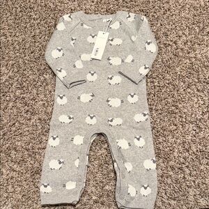 Janie and Jack Gray Sheep Print Bodysuit